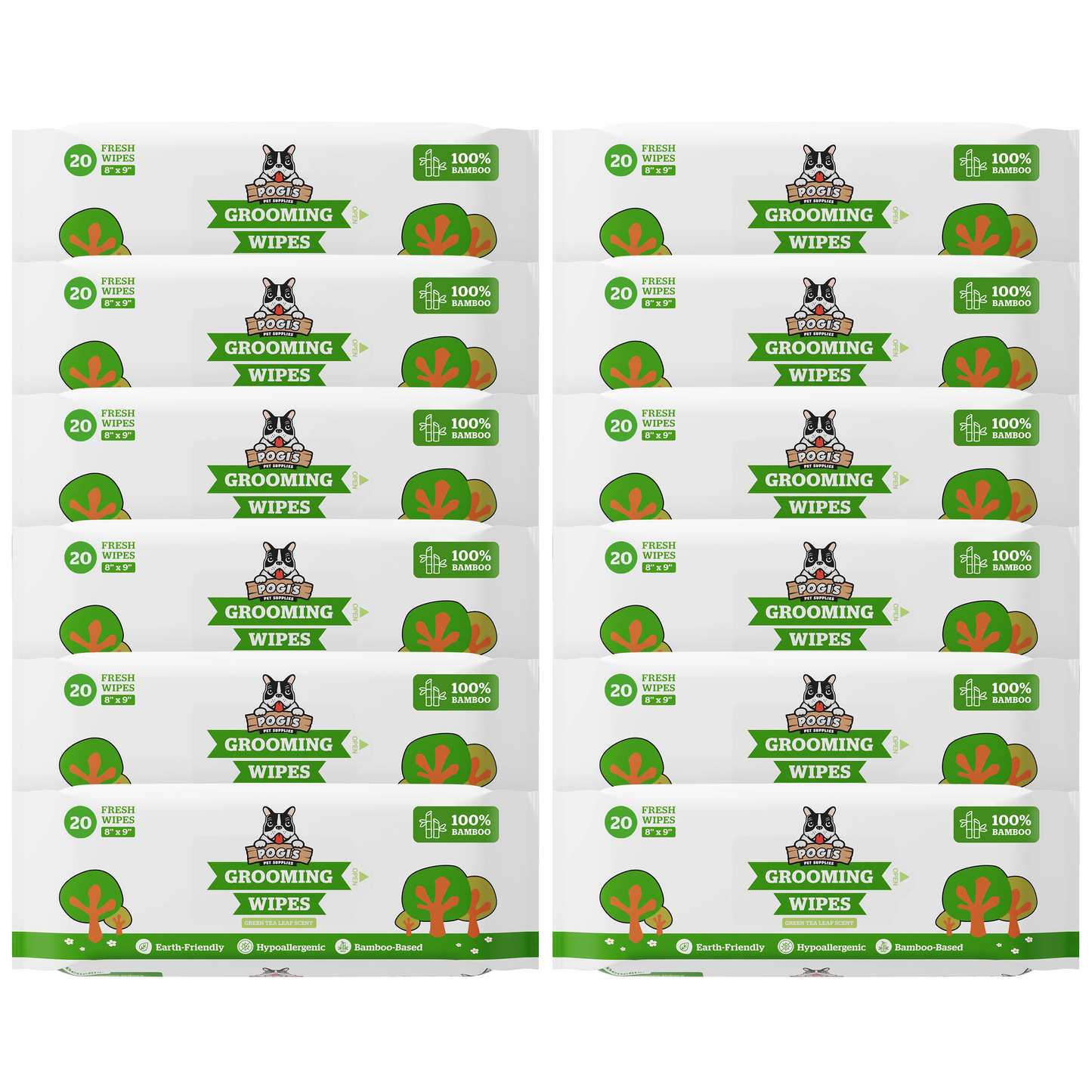 green tea scent / 12 packs of 20 (240-count)