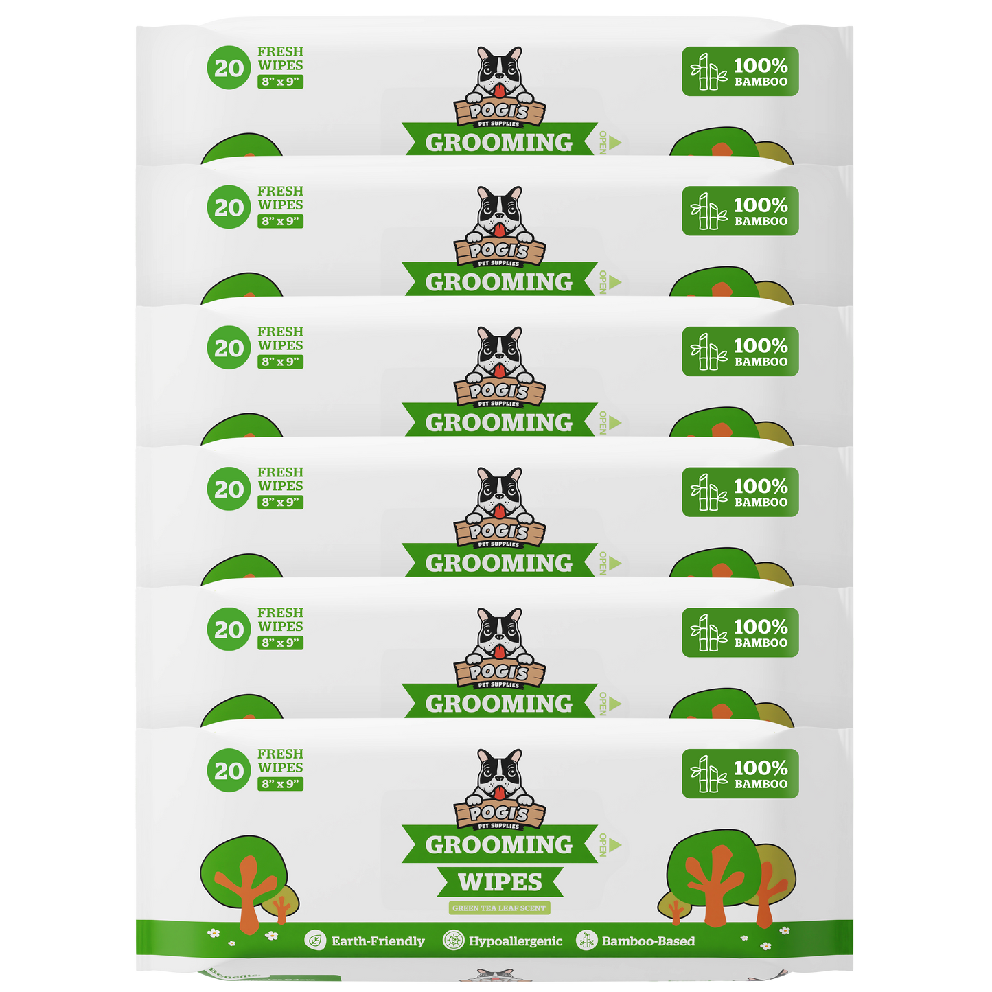 green tea scent / 6 packs of 20 (120-count)