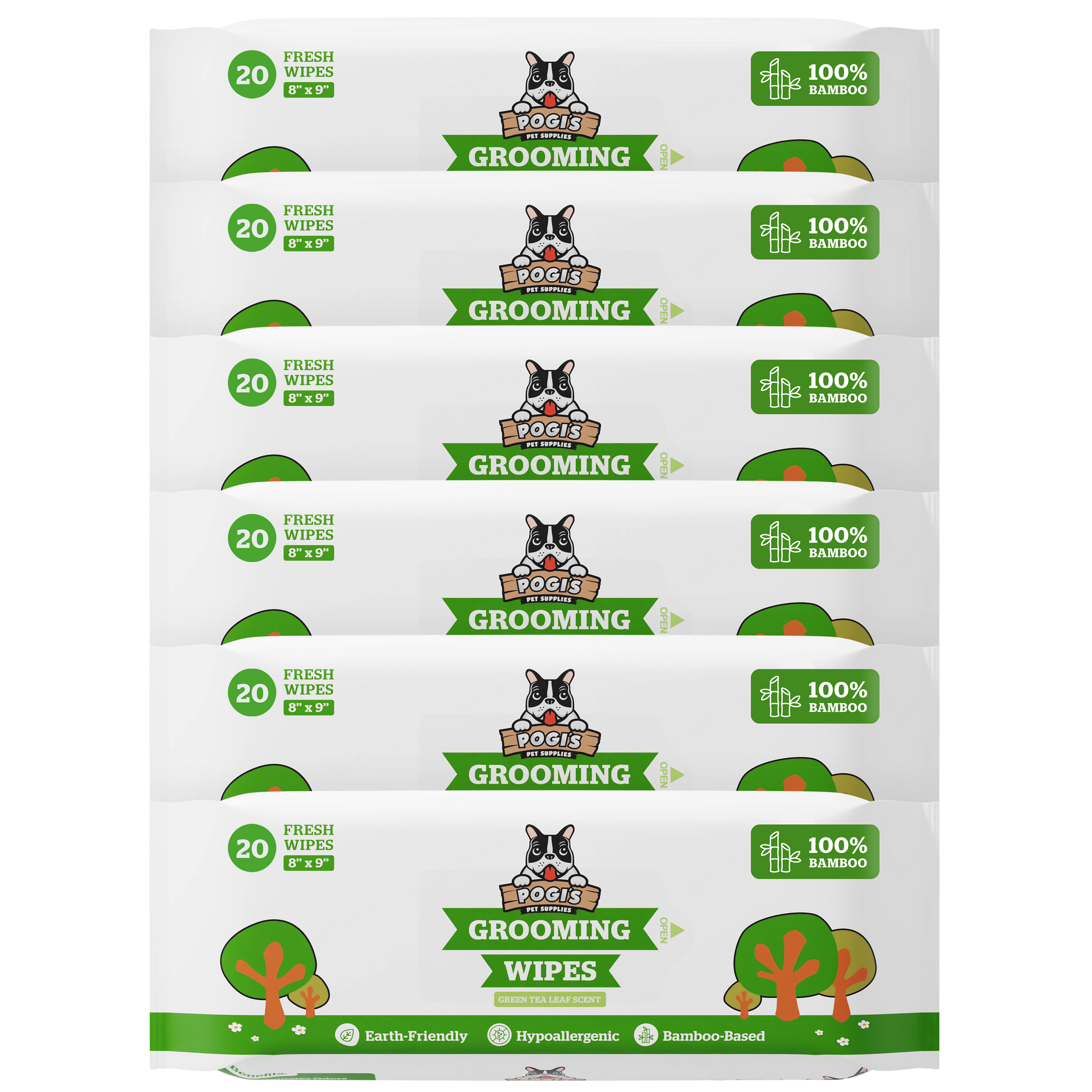 Green Tea Scent / 6 Packs of 20 (120-Count)