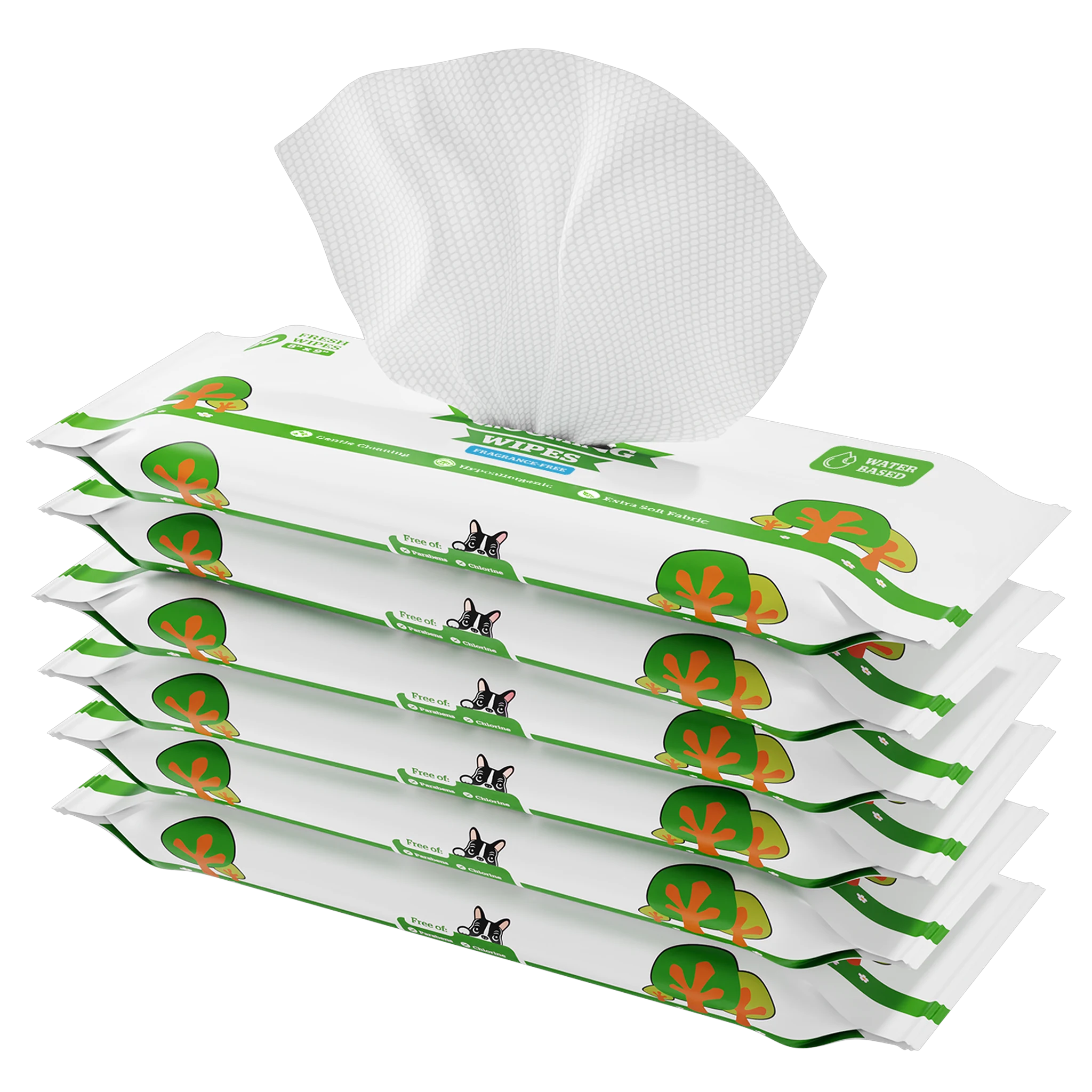 Pogi's Dog Grooming Wipes, fragrance-free, 6 travel packs of 20 wipes
