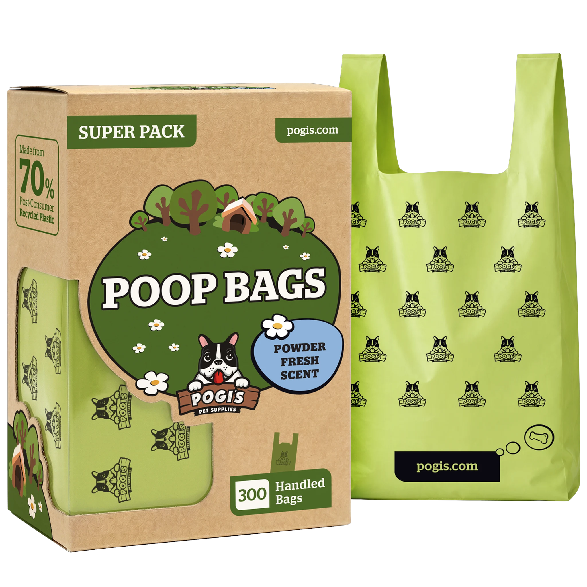 Pogi's Dog Poop Bags, extra-thick leak-proof dog waste bags