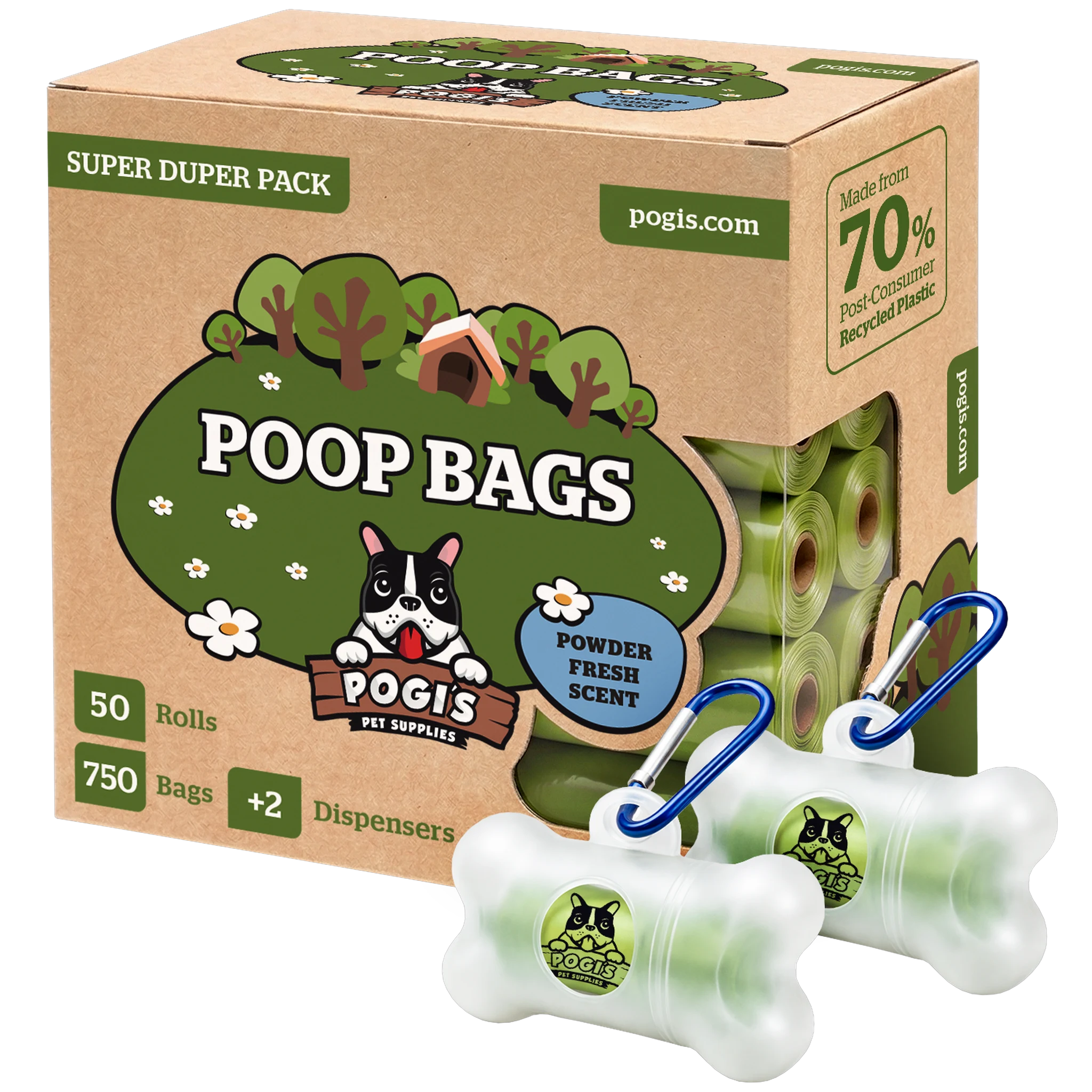 Pogi's Dog Poop Bags, extra-thick leak-proof dog waste bags