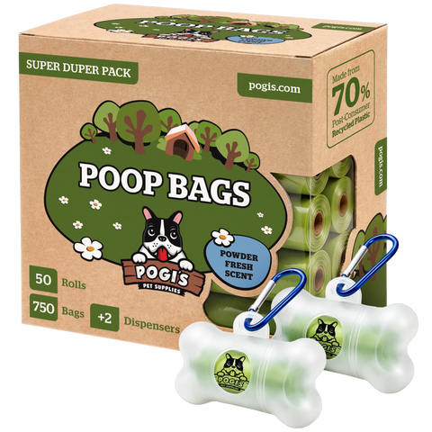 Pogi's Dog Poop Bags — Refill Rolls / 50 Rolls (750 Bags) / Fresh Scented