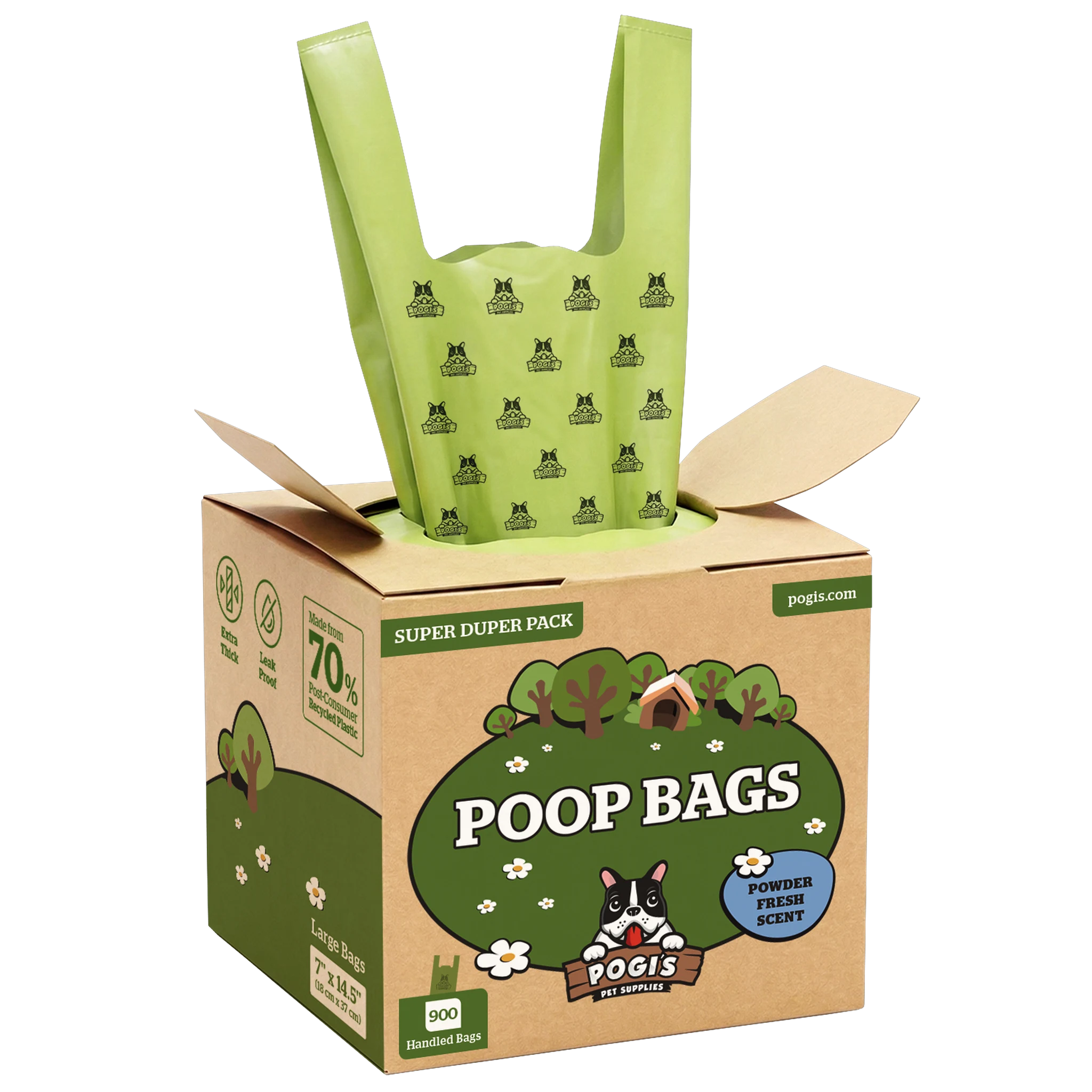 Pogi's Dog Poop Bags, extra-thick leak-proof dog waste bags