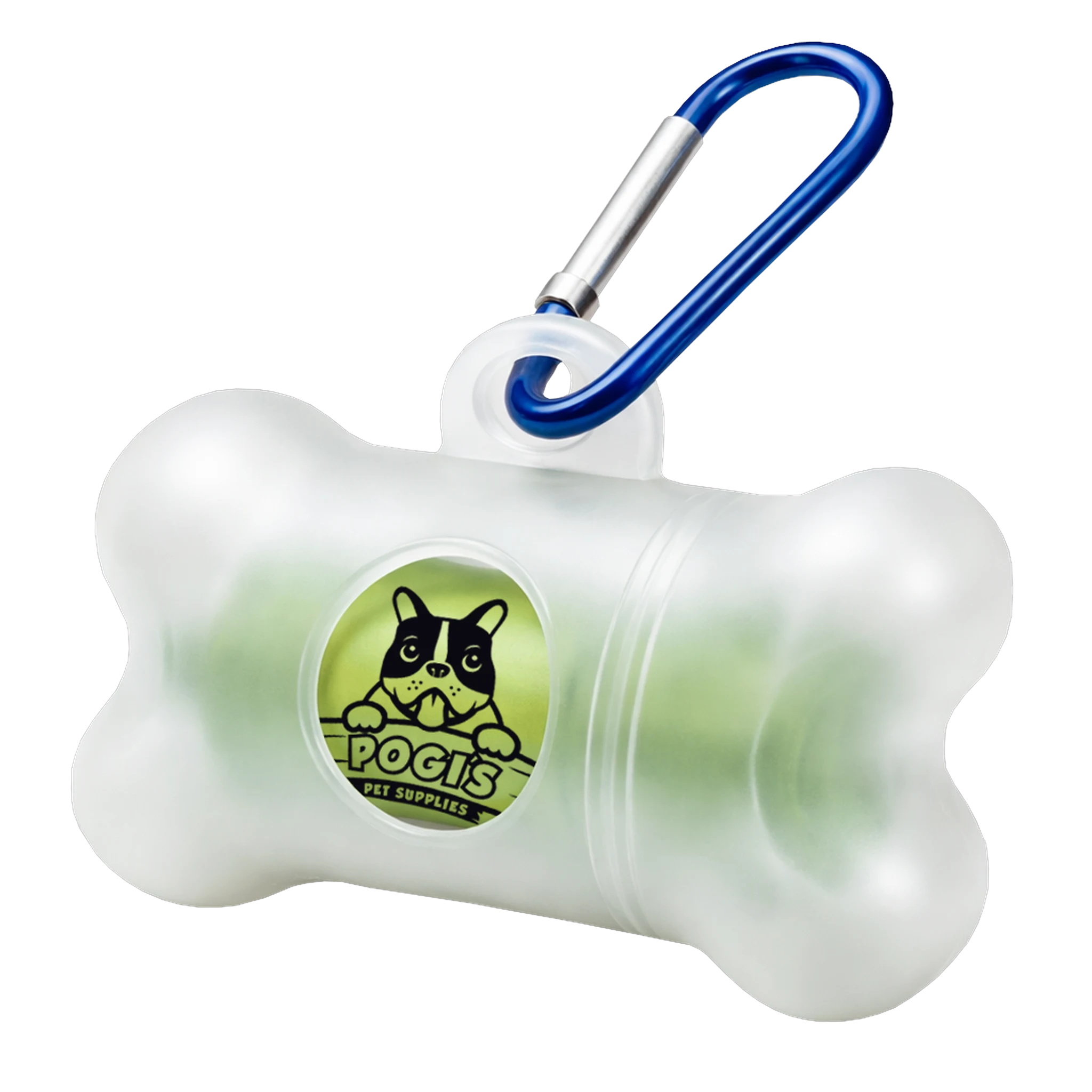 Pogi's leash-clip poop bag dispenser with metal carabiner and one roll