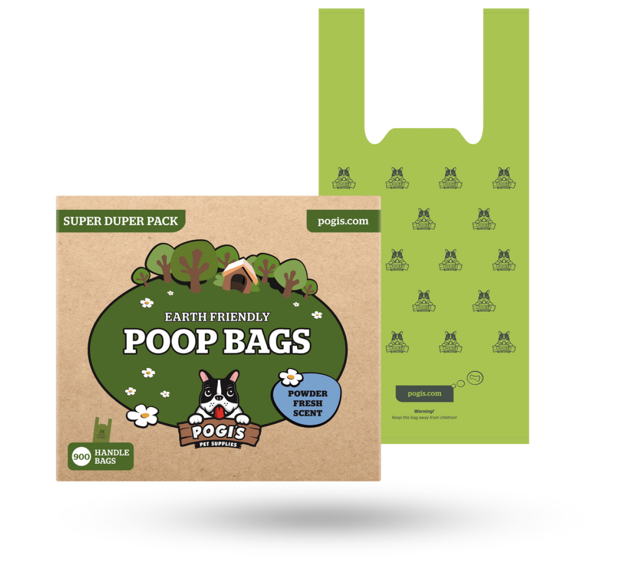 Pogi's Earth-Friendly Pet Poop Bags with Easy-Tie Handles