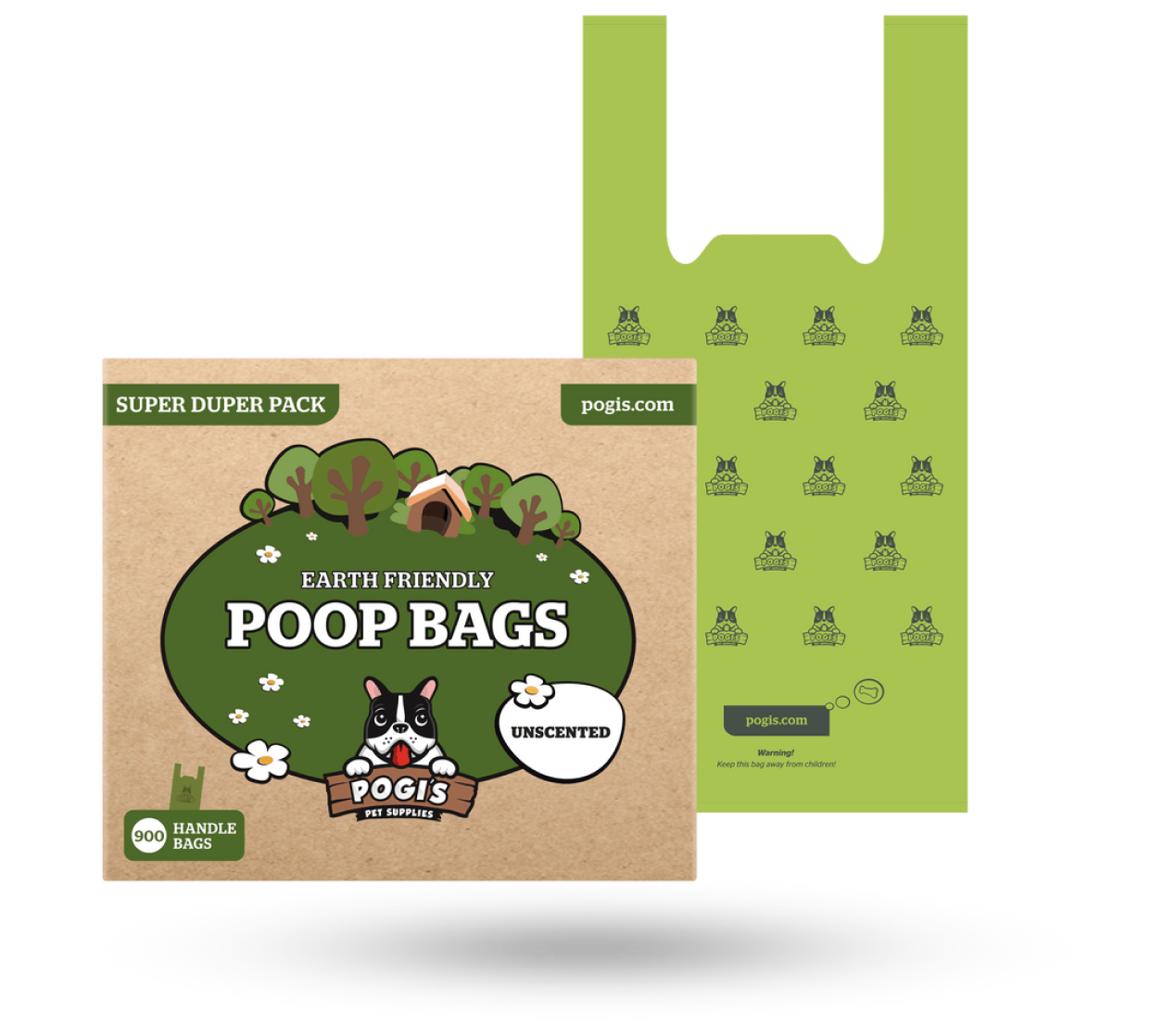 Pogi's Earth-Friendly Pet Poop Bags with Easy-Tie Handles