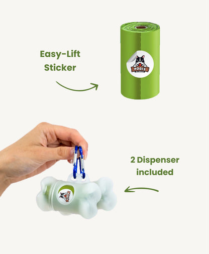 Pogi’s Earth-Friendly Dog Poop Bags Pack +2 Dispensers