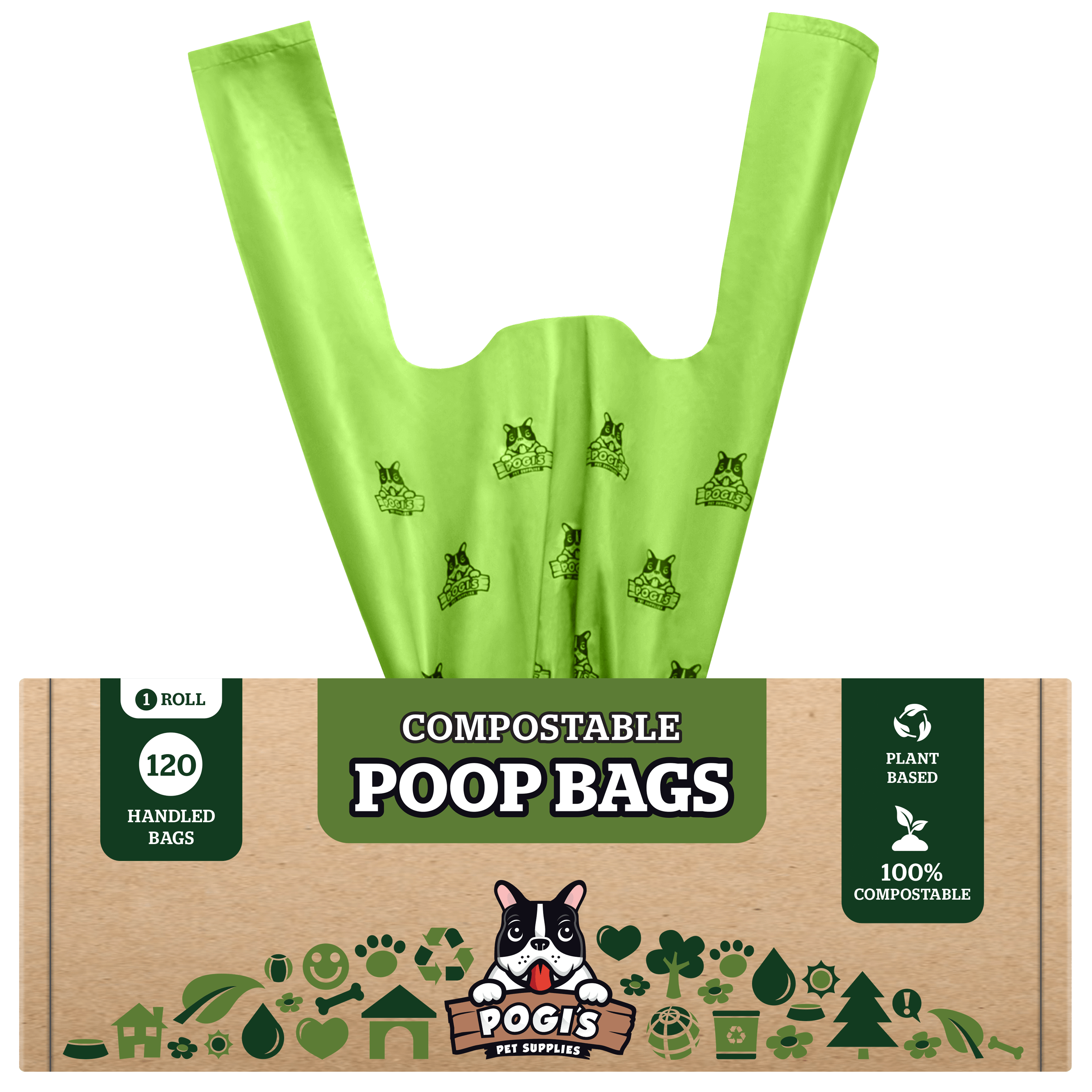 PET N PET Dog Poop Bags, Poop Bags with Easy-tie Handles Unscented Leak  Proof Dog Bags for Poop, USDA Certified 38% Biobased Dog Waste Bag Measures  8 x 15 Inches - Walmart.com