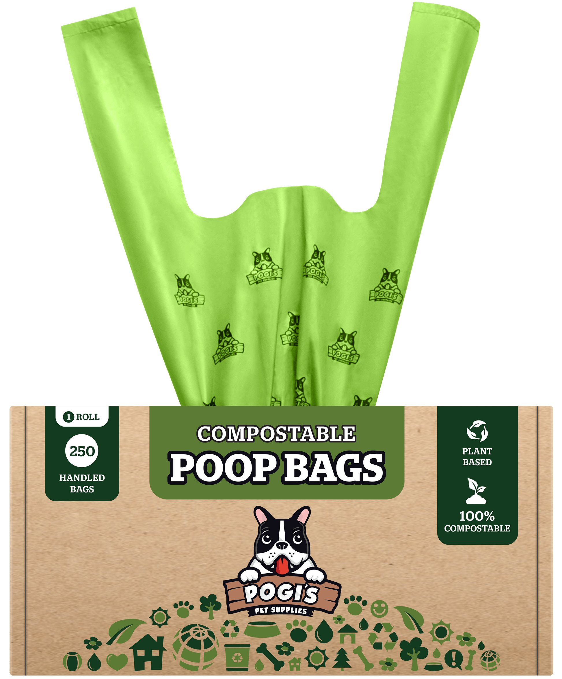 Tie handle dog poop bags on a roll best sale