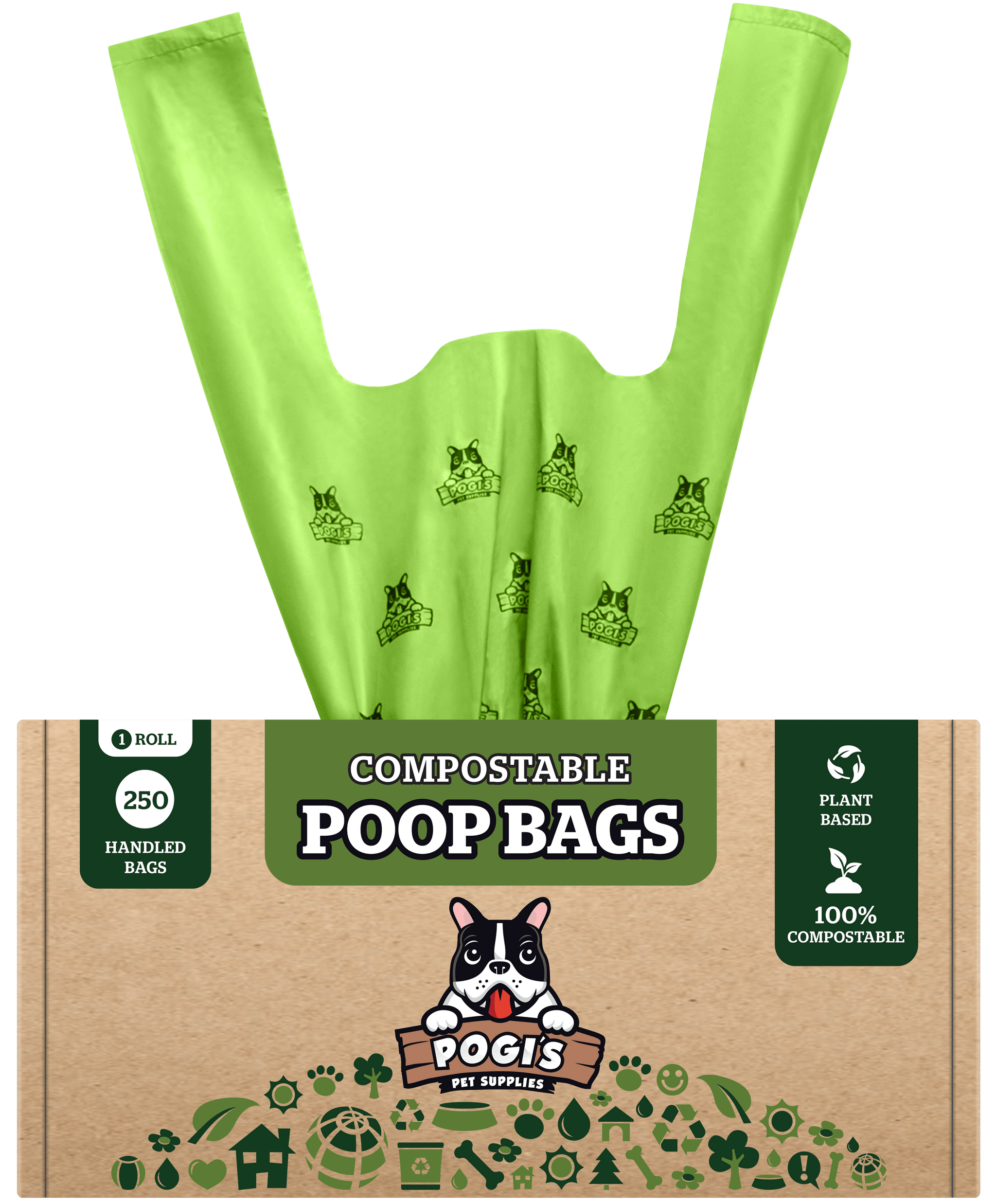 Shop Dog Poop Bags with Tie Handles Large Dog Poop Bags for Sale Pogi's Pet Supplies