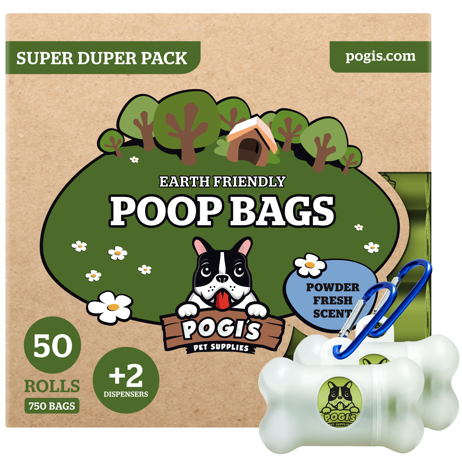 Buy Pogi s Earth Friendly Dog Poop Bags Includes 2 Dispensers