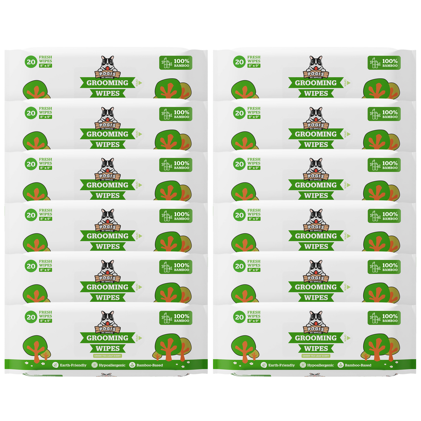 Green Tea Scent / 12 Packs of 20 (240-Count)