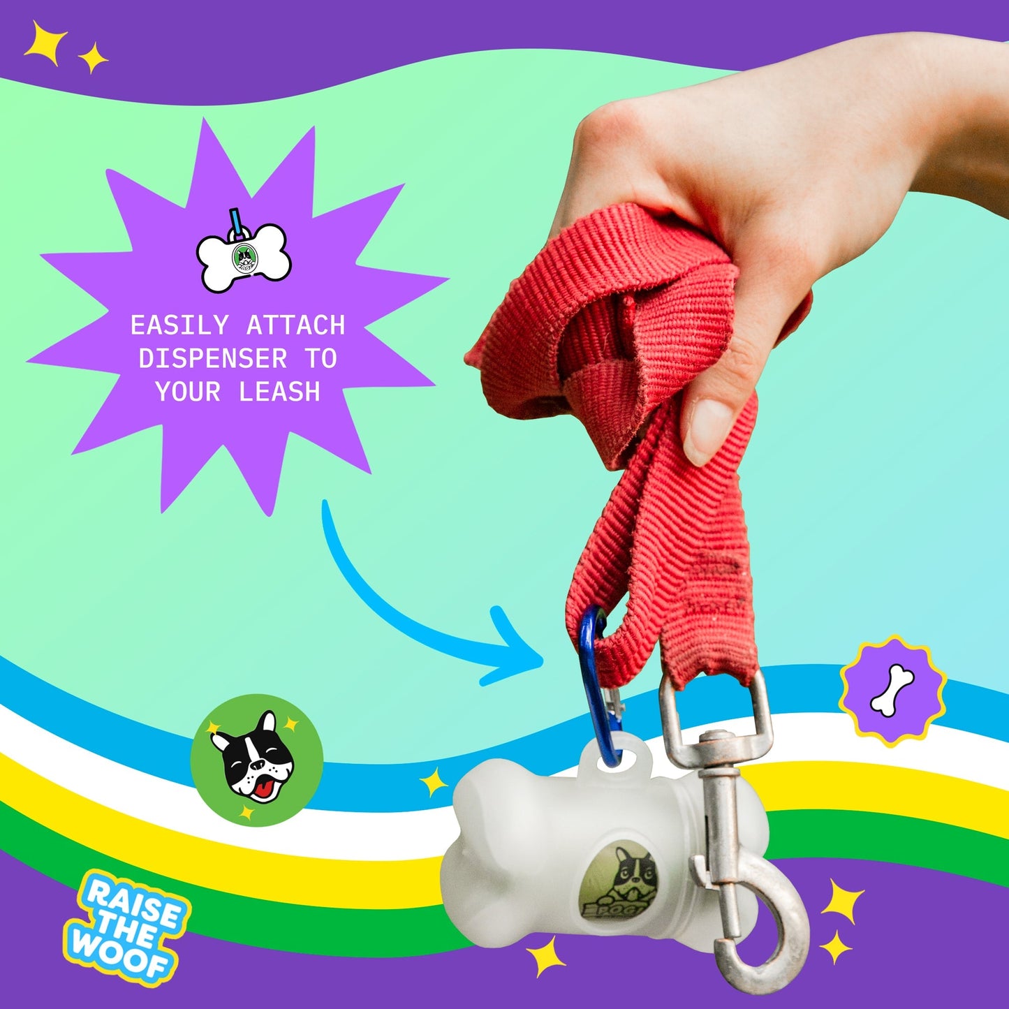 Pogi's Poop Bag Dispenser - Includes 1 Roll (15 Bags)