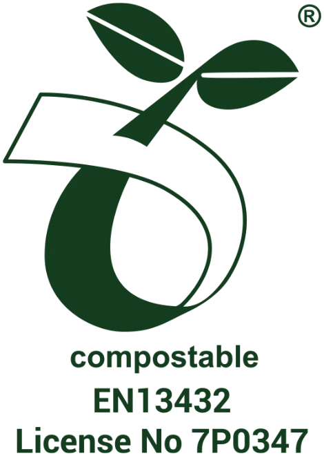 EN 13432 compostable, DIN CERTCO licence 7P0347